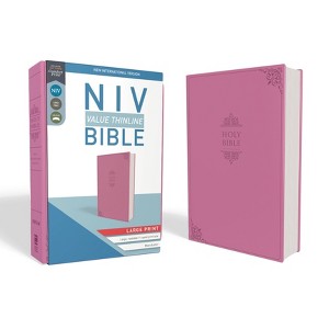 NIV, Value Thinline Bible, Large Print, Imitation Leather, Pink - by  Zondervan (Leather Bound) - 1 of 1