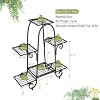 Angel Sar 6-Tier Plant Stand, Heavy Duty Iron Plant Display Rack with Adjustable Foot Pads, 6 Square Trays for Indoor Outdoor Use, 132 lbs Capacity - 4 of 4