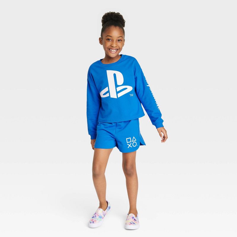 Girls&#39; PlayStation Dreamy Fleece Sweatshirt - Light Blue, 3 of 4