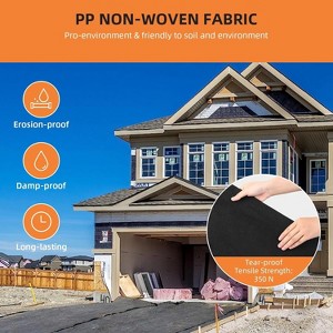 Garvee Geotextile Landscape, Geotextile Fabric, PP Drainage 350N Tensile Strength & 440N Load Capacity, Erosion Control, Drains - 1 of 4