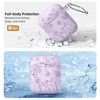BONGEEK for AirPod Case 2nd 1st Generation Case Cover, Flower Engraved Full Protective Case Soft Silicone Pattern LED Visible,Lavender - 3 of 4