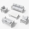 LayinSun Outdoor Aluminum Furniture Set, 5 Pieces Patio Sectional Conversation Chat Sofa Modern Seating Set with Coffee Table - 2 of 4