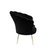 HOMLUX Angelina Velvet Scalloped Back Barrel Accent Chair with Metal Legs - 4 of 4