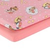 Everyday Kids Precious Moments 2 Pack Baby Girl Cradle Sheets, 100% Cotton Jersey Knit, Soft, Breathable; Pink Yellow Print and Solid Pink Sheets - 2 of 4