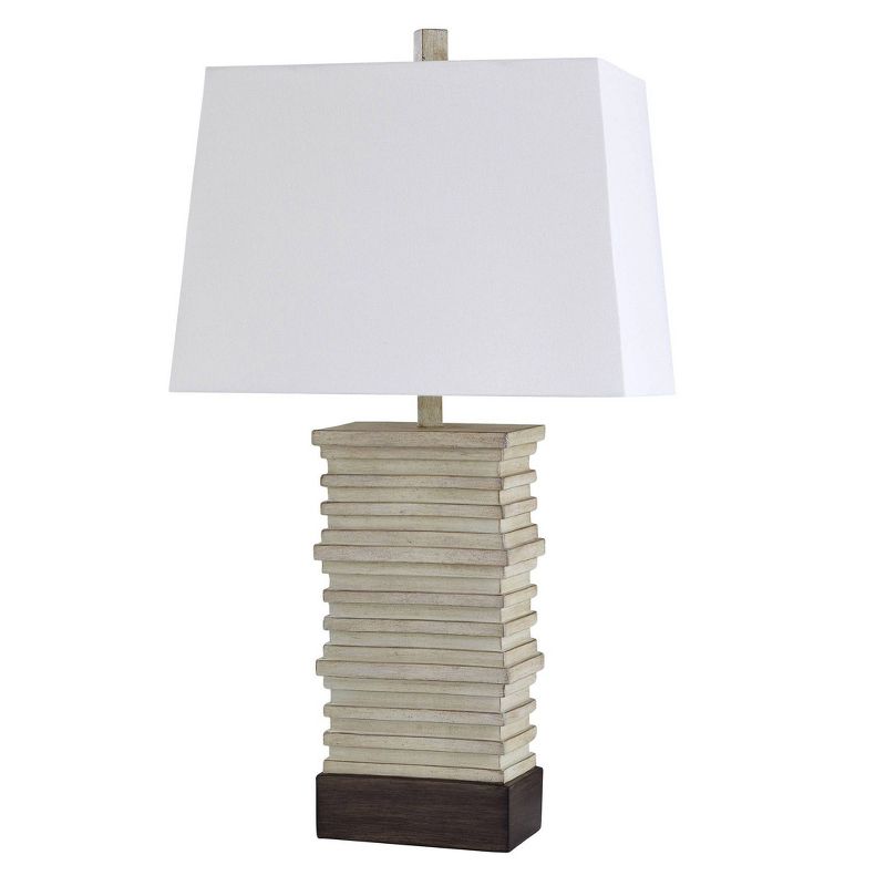 31&#34; Casual Stacked Plate Design Table Lamp Cream - StyleCraft, 5 of 7