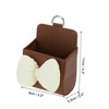 Unique Bargains 1Pc Car Trash Can Hanging Trash Bin 3.5" Length 2.0" Width 4.3" Height Beige Brown Faux Leather - 3 of 4