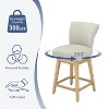 Dyonery Counter Height Swivel Barstool Set of 1 26.8 Inch Modern Faux Leather Barstools Chair for Kitchen Island Solid Wood Legs Brown Bar Stool - 3 of 4