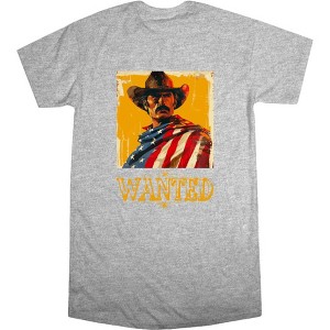 "Wanted" Cowboy With American Flag Women's Crew Neck Short Sleeve Night Shirt - 1 of 2