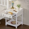 HDZNVF Retro Style Nightstand with Drawer and Open Shelf for Bedroom - 3 of 4