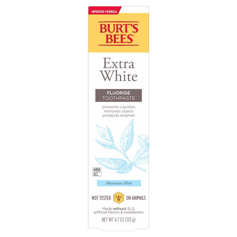 Burt&#39;s Bees Extra White Fluoride Natural Toothpaste - Mountain Mint - 4.7oz, 2 of 10