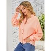 Womens Button Down Shirt Linen Button Up Shirts for Women Long Sleeve Dress Shirt Collared Blouse Tops Tunics - 2 of 4