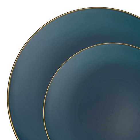 Smarty Had A Party Navy With Gold Rim Organic Round Disposable Plastic ...