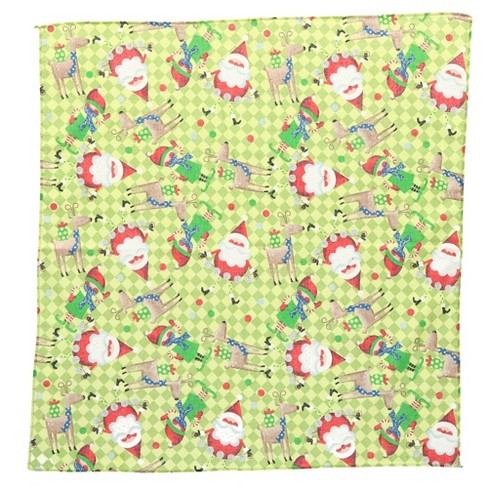 CTM Christmas Santa and Elf Print Holiday Bandana - image 1 of 1