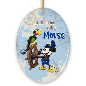 It All Started With a Mouse Quote Ornament, Inspiring Steamboat Willie Christmas Gift| OrnamentallyYou - 1 of 4