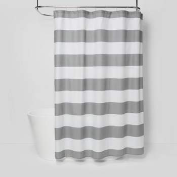 Striped Shower Curtain Gray Mist - Room Essentials™