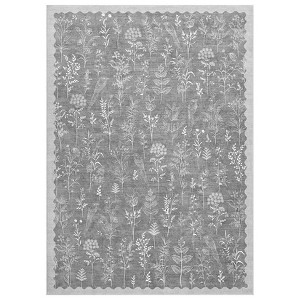 Indoor Modern Botanical Living Room Bedroom Area Rugs for Home Decor, Washable Non Slip Dining Room Carpet, Foldable Thin Mat - 1 of 4