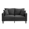57 " High Resilience Loveseat Sofa with Wooden Frame for Small Space Living Room,Bedroom Apartment Small Space , Dark gray - 4 of 4