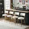 Resenkos Counter Bar Stools, Counter Stool,Set of 2 Modern Bar Stools with Gold Metal Base for Kitchen, Dining and Living Room,Beige - 2 of 4