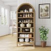 71" Arched Bookshelf,7-Tier Farmhouse Bookcase & Shoe Cabinet, Shoe Rack with Adjustable Shelves,Open Storage for Living Room, Home Office - 3 of 4