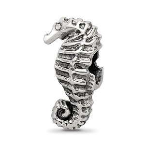 Black Bow Jewelry Antiqued Sterling Silver 3D Seahorse Bead Charm - 1 of 4