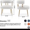 SEYNAR Mid Century Velvet Accent Chair with Golden Legs, White, 27.16''W*25.19''D*27.55''H - 4 of 4