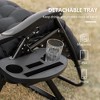 TIRAMISUBEST Zero Gravity Lounge Chair with Padded Cushion & Side Tray, Folding Recliner for Indoor/Outdoor Use, Supports 264lbs - Black - 3 of 4