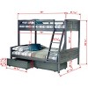 Donco Kids Louver Twin Over Full Antique Grey Bunkbed With Dual Underbed Dreawers - 2 of 3