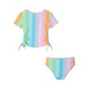 Andy & Evan  Toddler  Rainbow Print Textured Short Sleeve Rash Guard Set - 2 of 4