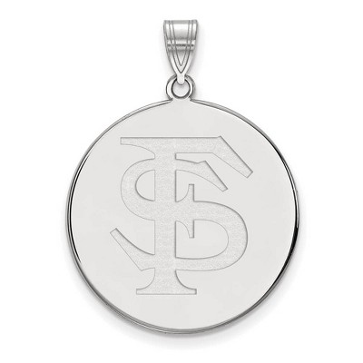 Black Bow Jewelry Sterling Silver Florida State Seminoles NCAA Extra Large Pendant