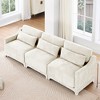 ModernLuxe Chenille Fabric Sofa with Ottoman & Lumbar Pillows, Ergonomic Sofa Couch for Living Room/Bedroom, Beige/Sky Blue/Green (2-4 Seats) - 2 of 4