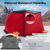 AMERLIFE Insulated Pop-Up Ice Fishing Tent, 3-Layer Oxford Fabric Ice Shanty with Waterproof Cover, Chimney Vent, Anchors, Ropes, and Carry Bag - 3 of 4