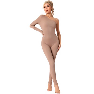 Allegra K Women's Off-Shoulder Slim Fit Soft Breathable Long-Sleeved Full Length Body Shapers