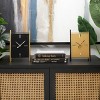 Set of 2 Metal Rectangular Angled Clocks with Gold Accents and Cutout Tick Hour Markers Black - CosmoLiving by Cosmopolitan - 2 of 4