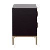 Treasure Trove Accents Chairside with Pullout Shelf 2 Drawer: Gold Hardware, MDF, Space-Saving Design - 4 of 4