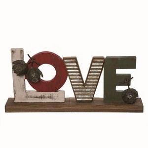 Transpac Wood 17.25 in. Multicolor Christmas Love Eclectic Letters Sign - 1 of 2