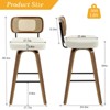 Bekrvio Swivel Counter Height Bar Stools, 29" Faux Leather Upholstered with with Rattan Back, Black for Kitchen Counter - 4 of 4