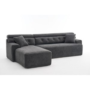 TiramisuBest LY-003 Beige White Deep Seat Compression Sofa 3 Seater with Beige for sofa - 1 of 4