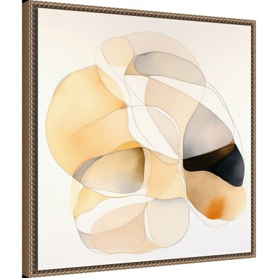 Abstract Beige and Black Organic Shapes Canvas Art, 22x22