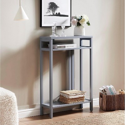 Kings Brand Furniture Wood Console Table with 2 Shelves - Minimalist Entryway Table