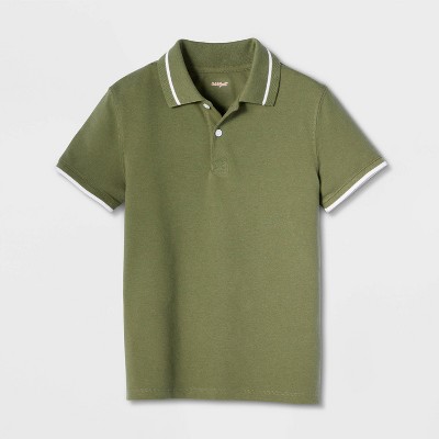 Детские Cat & Jack Boys' Short Sleeve Tipping Polo Shirt - Cat & Jack™ Navy Blue L — фото 2