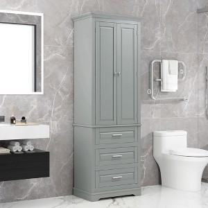 NicBex Tall Bathroom Storage Cabinet with 2/3 Drawers,Freestanding Bathroom Cabinet with Adjustable Shelves,Storage Cabinet for Bathroom,Office - 1 of 4