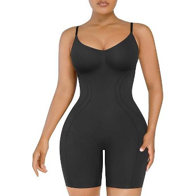 SHAPELLX Shapewear for Women Tummy Control Compression Seamless Body Shaper Slimming Bodysuit Top Thigh Slim Butt Lift—Black 38