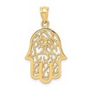 Black Bow Jewelry 14k Yellow Gold Polished Filigree Hamsa Pendant, 17 x 31mm - 3 of 4