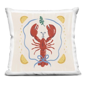 Stupell Industries Lobster & Ribbon Illustration Indoor Decorative Throw Pillow, 18 x 18 - 1 of 3