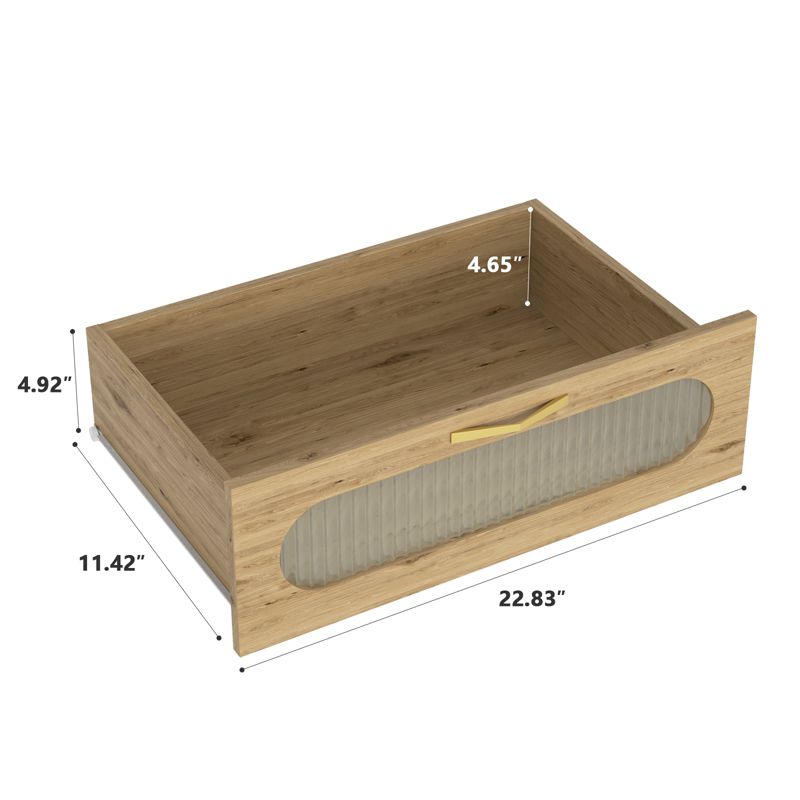 4/6-Drawer Dresser, Modern Wooden Dresser Chest with Metal Handles, Storage Organizer Dresser Natural 4A - ModernLuxe, 5 of 10