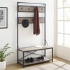 72" Industrial Farmhouse Metal & Wood Hall Tree - Saracina Home: Entryway Organizer with Bench & Storage - 2 of 4