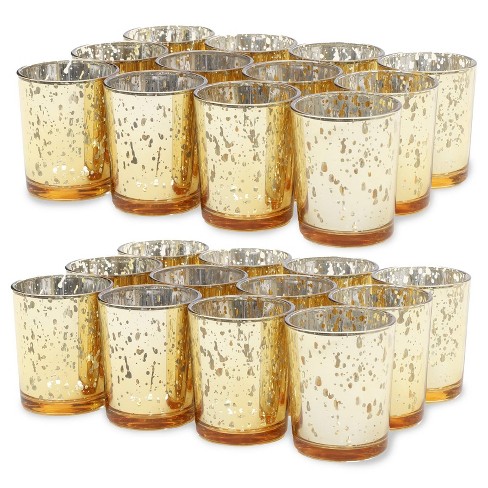 24 Pack Glass Tealight Candle Holders 1x2, for Weddings, Table  Centerpieces, Parties, Home Decor