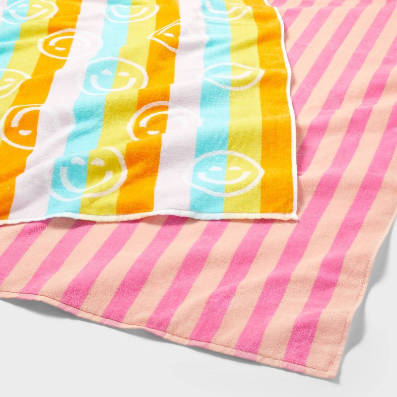 2pk Smiles Beach Towels Pink - Sun Squad&#8482;, 4 of 6