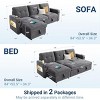 COZONY 84" Sleeper Sofa with Storage, Convertible Velvet Sectional Couch Bed with LED Lights, Reversible Chaise & Pull-Out Bed for Living Room - 2 of 4