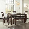 Signature Design by Ashley Coviar Dining Table Set Brown: 6-Piece Rectangular Room Furniture, Upholstered Bench & Chairs - 2 of 4